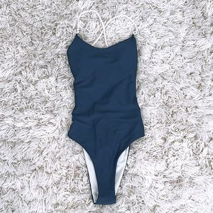 Navy White Rope Cross Back One Piece